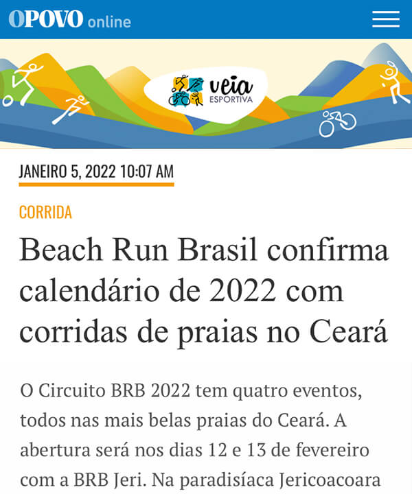 Beach Run Brasil confirma calendário de 2022 com corridas de praias no Ceará