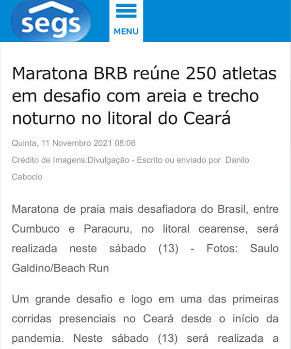 Maratona BRB reúne 250 atletas em desafio com areia e trecho noturno no litoral do Ceará