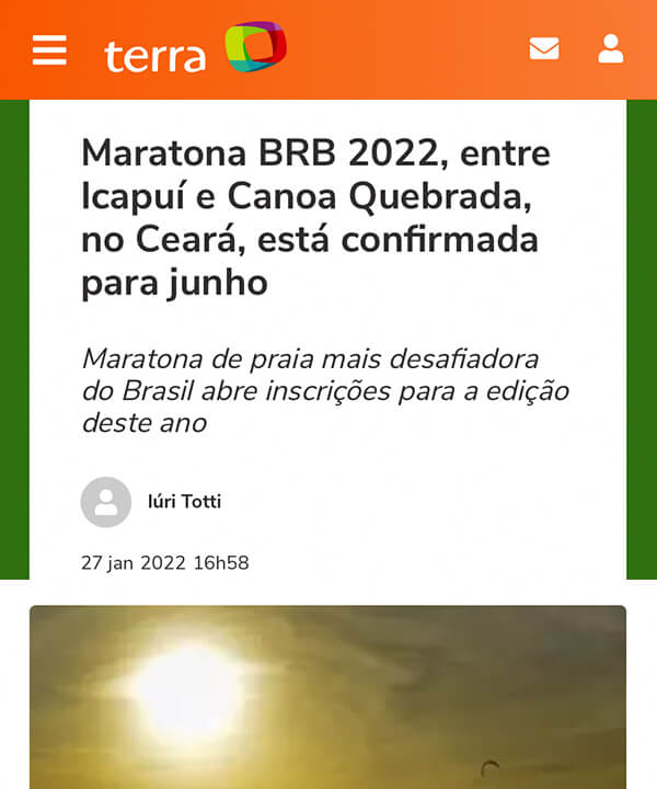 Maratona BRB 2022, entre Icapuí e Canoa Quebrada, no Ceará, está confirmada para junho